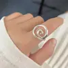 Anel para Mulheres Ins925 Prata Esterlina Tendência Cool Retro Minimalista Ajustável Coração Aberto Dedo Indicador Moda Personalidade