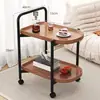 Mesa Lateral, Mesa de Café Pequeña, Mesa Móvil para Esquina de Sofá de Sala de Estar, Polea de Doble Capa, Mini Mesa de Té, Mesa de Noche Sencilla para Dormitorio