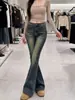 Calça flare feminina do fabricante, nova coleção outono 2026, versátil de cintura alta, emagrecedora, elástica, perna larga 7189
