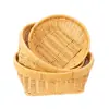Cesta de Almacenamiento de Mimbre Sintético para Mesa de Sala de Estar, Bandeja de Frutas, Cesta de Almacenamiento para Verduras de Cocina, Snacks y Pan, Venta al por Mayor Transfronteriza para Uso Doméstico
