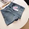 Shorts Jeans Lavado Europeu de Alta Durabilidade para Mulheres, Estilo Coreano de Verão Cintura Alta Solto Emagrecimento Versátil Perna Larga Linha A Hot Pants