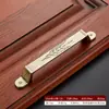 Maçanetas de Cobre Estilo Antigo para Armários Clássicos Chineses Retrô, Gavetas, Sapateiras, Portas de Guarda-Roupa, Móveis, com Desenhos Vermelhos e Tradicionais