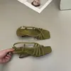 Primeiro Encontro com as Sandálias Romanas Trançadas em Cunha Estilo Francês para Mulheres, Novos Sapatos de Verão 2026 para o Trabalho, Salto Alto, Design de Camurça com Bico Aberto