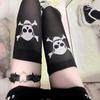Meias Longas até o Joelho Estilo Gótico Punk Estampadas Y2K Menina Apimentada Doce Cool Emagrecedoras Elásticas Meias de Cano Alto Meias de Caveira