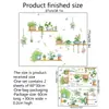 Una variedad de plantas verdes de dibujos animados en macetas, estante para gatitos, mariposa, pegatinas de pared en inglés, sala de estar, cocina, decoración del hogar, pegatinas de pared