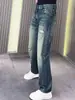 Calça Jeans Masculina Hme com Rasgos, Estilo de Rua da Moda, Calça Reta Solta, Exclusivamente para a Temu no Mercado Europeu e Americano