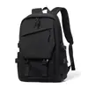Bolsa de Ombro Dupla Cor Sólida Simples Unissex Estudante Mochila Escolar Grande Capacidade Casual Mochila de Viagem ao Ar Livre Bolsa para Computador