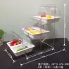 Prato de Frutas de Aço Inoxidável Estilo Europeu Rack de Sobremesa de Camada Dupla Três Camadas Bandeja para Pão Bolo Rack de Exibição para Buffet Restaurante Ocidental
