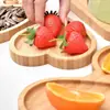 Bandeja de Bambú Fruta Seca Barbacoa Comida Occidental Plato Compartimentado Múltiples Estilos Comida de Bebé Bandeja de Desayuno en Forma de Corazón