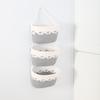 Cesta tejida de cuerda de algodón de 3 capas para colgar en la pared, para revistas, llaves y artículos para colgar en la puerta del dormitorio.