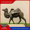 Fibra de vidro imitação cobre caravana camelo escultura quadrado jardim paisagem decoração resina seda estrada deserto camelo decoração