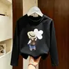 Camiseta Básica Infantil Cartoon Primavera e Outono 2026 para Meninas, Nova Camiseta de Manga Longa Estilosa Versão Coreana para Meninas