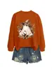 Amazon Wish Estação Europeia Nova Moda Divertida Feminina Mago Fantasma Retrô Floral Moletom de Manga Longa Comércio Exterior