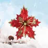 Accesorios para decoración de árbol de Navidad, coronas, tallos florales, flores artificiales, flores simuladas, flores de Navidad, flores falsas, decoraciones de Navidad