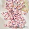 Joyería de cerámica de Jingdezhen rosa agujero grande cuentas sueltas paquete de material de bricolaje tejido a mano estudiante pulsera de cuentas cesta