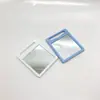 Promoción Publicitaria Regalo Pequeño Espejo de Maquillaje Mini Portátil Ultradelgado Forma Rectangular Colgable Doble Cara Plástico ABS Espejo de Mano