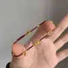 Nuevo Pulsera de Calabaza Dorada Estilo Chino, Diseño Simple y de Nicho, Sensación de Alta Gama, Hilo Rojo, Estilo Antiguo, Accesorio de Joyería Tejido a Mano