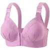 Sutiã Sem Fio Fino Plus Size com Fecho Frontal para Mulheres de Meia-Idade e Idosas - Suporte Lateral, Antidecair, Levanta, Roupa Íntima Respirável