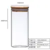 Frasco Sellado de Vidrio Cocina Tarro de Almacenamiento para Granos Alimentos Transparente Vidrio de Alto Borosilicato Tarro de Almacenamiento Tapa de Bambú Tarro para Té