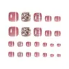Uñas postizas de producto terminado color rosa nude semi-transparente dorado champagne con diamantes completos, para realzar la piel, de verano, removibles, ponibles, se pueden quitar y poner