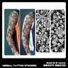 Pegatinas de Tatuaje Herbales de Brazo Completo Transfronterizas, Impermeables, de Larga Duración, No Reflectantes, Diseños de Tatuajes Realistas para Manos, Brazo de Flores, Brazo de Flor de Cerezo, Estilo Tradicional