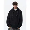 Sudadera con capucha retro tie-dye informal de otoño, holgada, para hombre, peso pesado, estilo americano moderno, fresca y elegante