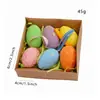 Set de Huevos de Pascua Tejidos de Simulación Conejo Adorno de Decoración de Primavera Huevo Pintado en Caja Hecho a Mano Huevo Roto
