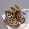Botas de Pelo com Estampa de Leopardo Moda Infantil 2026 Inverno Botas Grandes de Algodão Pelúcia Dobráveis Quentes Resistentes ao Frio Botas de Neve