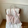 Bolsa Tote de Bolinhas Nicho Estilo Coreano para Mulheres 2026 Nova Bolsa de Grande Capacidade para Estudantes Universitários Indo para a Aula e no Trajeto Bolsa Grande de Ombro Único