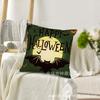 Temu Nueva Almohada de Halloween Patrón Murciélago Fantasma Material de Lino Funda de Almohada Decorativa de Halloween Americana