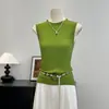 Colete Elegante de Alta Qualidade com Gola Alta e Sem Mangas para Mulheres, Novo Estilo de Verão, Slim Fit, Top Interno Texturizado e Único