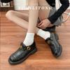 Sapatos femininos retrô de couro francês 2025, mocassins de boca profunda, confortáveis, sola macia, camélia, sapatos femininos de couro macio