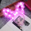 Nova tiara de orelha de coelho de pena luminosa 14 luzes luminosas orelha de coelho adorno de cabeça direto da fábrica luz colorida para empurrar