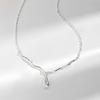 Collar de Gota de Agua de Plata 2025 Nueva Entrada Lujo Nicho Cadena de Clavícula de Gama Alta Cadena Sencilla para Suéter Cadena Adorno