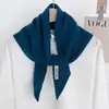 Cachecol Triangular 100% Lã Pura para Mulheres no Outono e Inverno, Cachecol de Tricô Versátil de Cor Pura Quente, Xale, Cachecol de Alta Qualidade