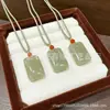 Pingente de Buda de Jade Aventurina Natural, Pingente de Jade Amuleto da Paz de Jade Aventurina Cor Água Clara, Cuia Folha, Pingente de Jade Amuleto Sem Preocupações Atacado