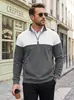 Sudadera con cremallera y cuello alto informal de punto gofre para hombre estilo americano transfronterizo con estampado de cuadros pequeños y patrón de diamantes TK