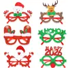Gafas Decorativas Navideñas 2026 para Adultos y Niños Accesorios para Fotos de Fiesta Navideña Marco de Gafas de Papá Noel Reno
