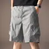 Pantalones Cortos de Trabajo Estilo Japonés para Hombre, Verano Finos Estilo Americano Modernos Funcionales para Exteriores Seda Helada Secado Rápido Casuales