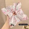 Lenço Quadrado Floral Extra Grande para Amarrar o Cabelo para Mulheres, Novo Estilo 2026, Corda de Cabelo de Ponytail Baixo de Alta Qualidade, Acessório de Cabelo