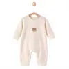 Enterizo para bebé recién nacido, ropa cálida para bebé, conjunto de una pieza para niñas, pijama sin costuras, diseño de dibujos animados, traje de gateo para bebé de nuevo estilo, manga larga