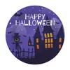 Festa de Aniversário Temática de Gato de Halloween Banner de Atmosfera Toalhas de Papel Descartáveis Copos de Papel Pratos de Papel Conjunto de Toalha de Mesa