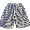 Shorts de Punto Rayados en Blanco y Negro de Moda, Shorts Deportivos Casuales de Verano