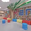 Taburete sofá de olas suave para guardería, sala de institución de formación, banco largo de forma especial, cabina de centro de educación temprana para niños
