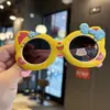 Óculos de viagem fofos óculos de sol polarizados infantis desenhos animados silicone óculos de sol de bebê gato da sorte gato côncavo foto estilo