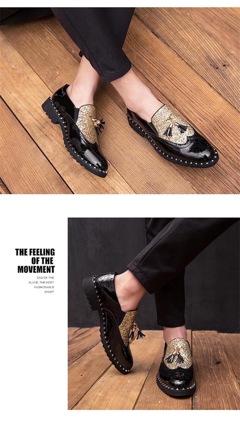 超纤套脚皮鞋男