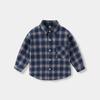 Camisa Infantil Masculina Manga Longa Algodão Camisa Infantil Xadrez Esfolada Amiga da Pele Camisa Feminina Versátil Estilo Coreano Novo Estilo
