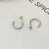 Pendientes de Aro Grandes Geométricos Retro Simples Europeos y Americanos, Pendientes Circulares Versátiles en Forma de C de Acero Inoxidable Sólido Grueso