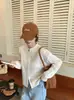 Jaqueta Cardigan de Crochê Estilo Coreano para Início do Outono, Blusa Estilosa Inspirada na Chanel com Gola Alta, Zíper e Tricô Fino Vazado para Mulheres