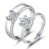 S925 Anel de zircão de prata esterlina para homens e mulheres Coreano Quatro Garras Jóias de prata esterlina Anel de abertura simples para casal